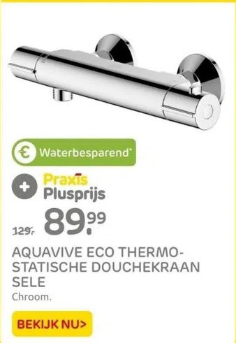 Praxis Aquavive eco thermostatische douchekraan sele aanbieding