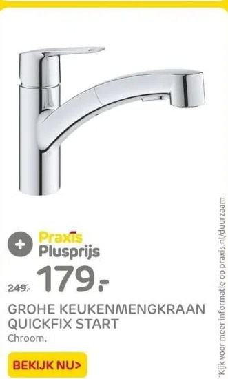 Praxis Grohe keukenmengkraan quickfix start aanbieding