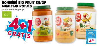 Boon`s Markt Bonbébé bio fruit en/of maaltijd potjes aanbieding