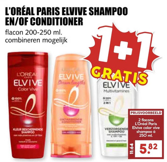 MCD Supermarkt L'oréal paris elvive shampoo en/of conditioner aanbieding