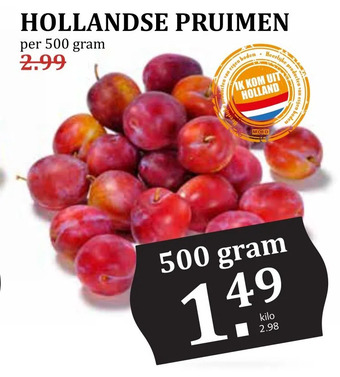 MCD Supermarkt Hollandse pruimen aanbieding