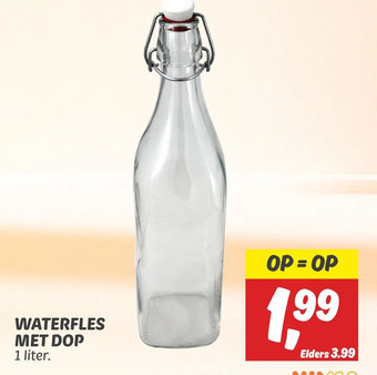 Dekamarkt Waterfles met dop aanbieding