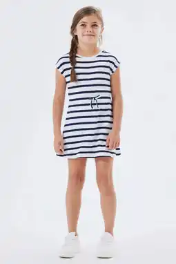 Wehkamp Name it kids gestreepte jurk nkfmie donkerblauw/wit aanbieding