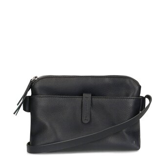 Wehkamp Manfield leren crossbody tas zwart aanbieding