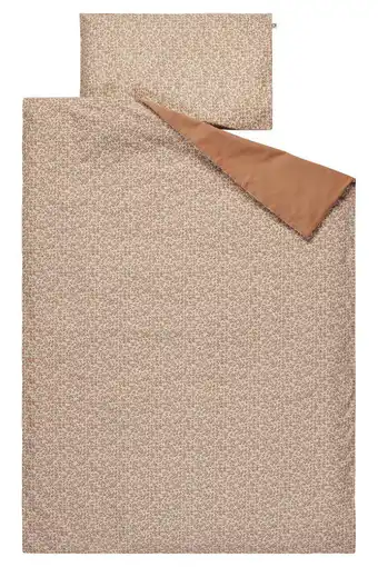 Wehkamp Noppies katoenen botanical poplin reversible ledikant dekbedovertrek 100x140 cm fog aanbieding