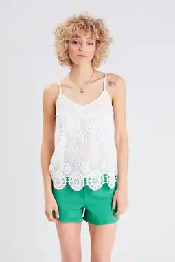 Wehkamp Cache cache gehaakte spaghettitop wit aanbieding