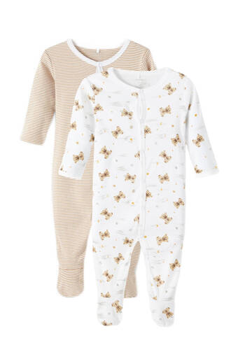 Wehkamp Name it baby boxpak nbnnightsuit- set van 2 wit/zand aanbieding