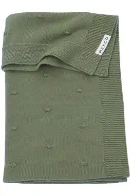 Wehkamp Meyco baby wiegdeken mini knots 75x100 cm forest green aanbieding