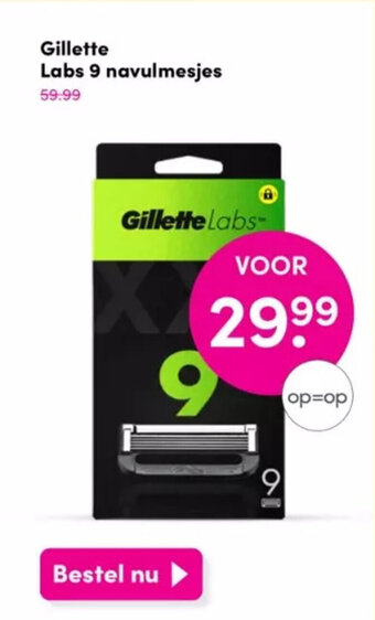 DA Gillette Labs 9 navulmesjes aanbieding