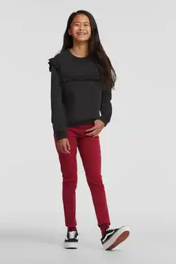 Wehkamp Anytime skinny jeans donkerrood aanbieding