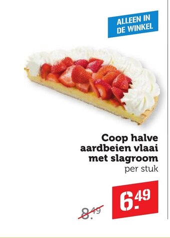 CoopCompact Coop halve aardbeien vlaai met slagroom per stuk aanbieding