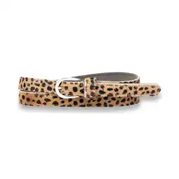 Wehkamp Legend leren riem met luipaardprint beige aanbieding