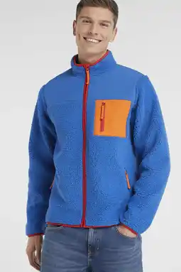 Wehkamp Anytime teddy fleece vest blauw aanbieding