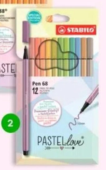 The Read Shop 2. Stabilo point 68 viltstiften etui met 12 pastel kleuren aanbieding