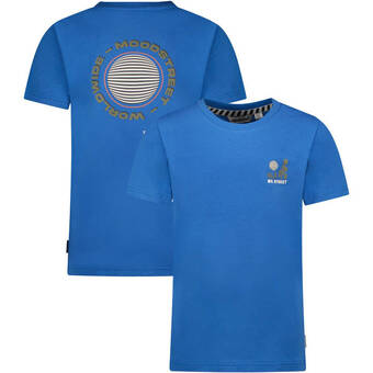 Wehkamp Moodstreet t-shirt met backprint blauw aanbieding