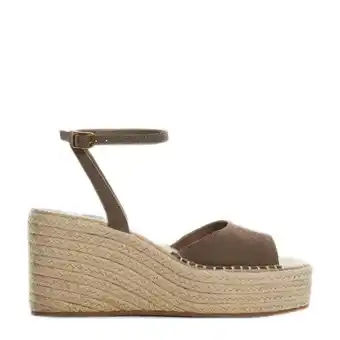 Wehkamp Mango   leren espadrilles taupe aanbieding