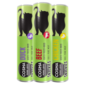 Zooplus Gemengd probeerpakket: cosma snackies - 46 g, 3 soorten (kip met eend en rund) aanbieding