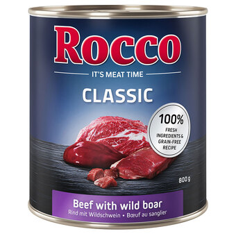 Zooplus 6x800g rund met wild zwijn rocco hondenvoer aanbieding