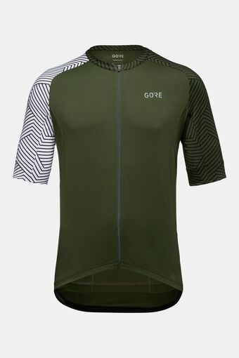 Bever Gore wear t-shirt ss c5 jersey middengroen/wit aanbieding