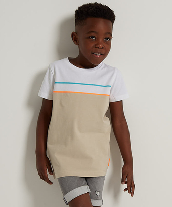 terStal Jongens t-shirt met doorsnee print beige in maat aanbieding