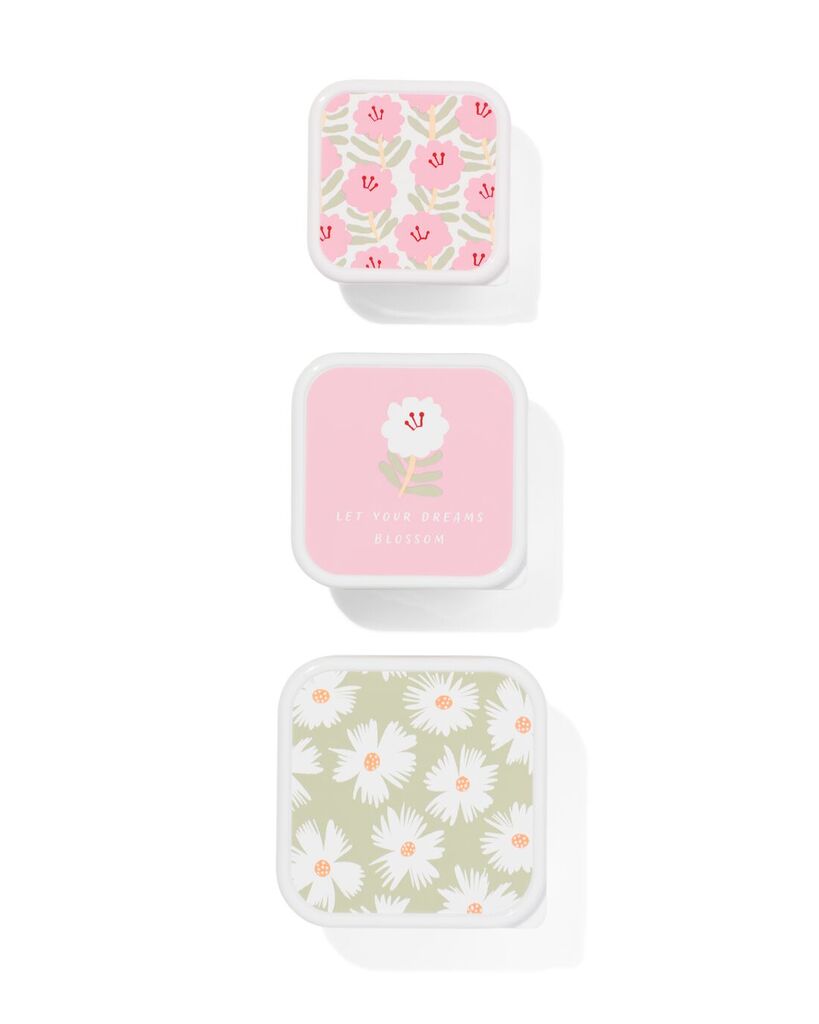 Hema snackbox bloemen 3delig aanbieding bij HEMA