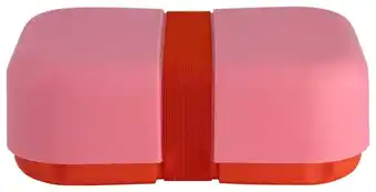 HEMA Hema lunchbox met elastiek roze/rood aanbieding