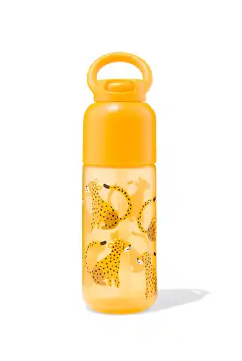 HEMA Hema waterfles met rietje cheeta 300ml aanbieding