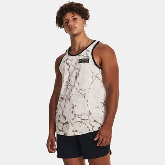 Under Armour Herentanktop project rock iso-chill muscle wit clay / zwart / mesa geel l aanbieding