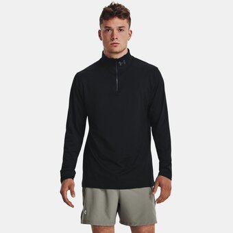 Under Armour Herenshirt under armour qunder armourlifier run met korte rits zwart / zwart / reflecterend m aanbieding