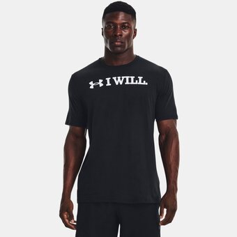 Under Armour Herenshirt under armour i will met korte mouwen zwart / wit l aanbieding