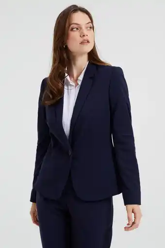 Wehkamp We fashion jersey getailleerde liz blazer met stretch donkerblauw aanbieding