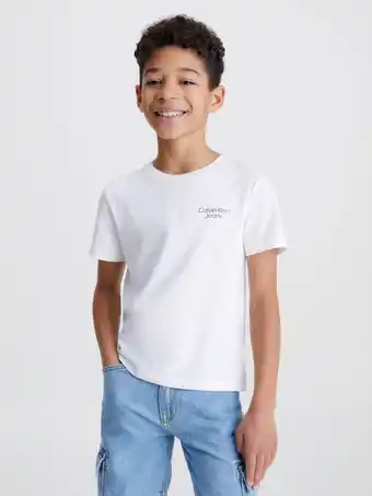 Wehkamp Calvin klein jeans t-shirt met biologisch katoen wit aanbieding