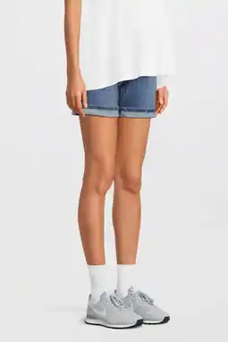 Wehkamp Love2wait slim fit denim short donkerblauw aanbieding