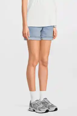 Wehkamp Love2wait slim fit denim short lichtblauw aanbieding