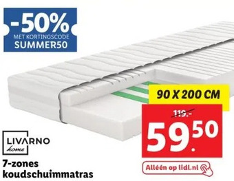 Lidl Livarno home 7-zones koudschuimmatras aanbieding