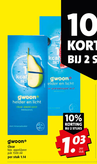 Boni gwoon Clear 1500 ml aanbieding