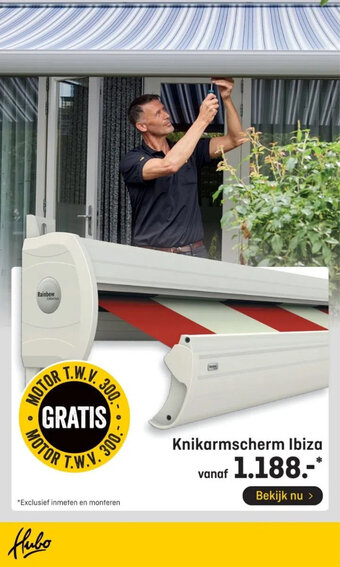 Hubo Knikarmscherm Ibiza aanbieding