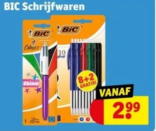 Kruidvat Bic schrijfwaren aanbieding