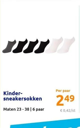 Action Kindersneakersokken aanbieding