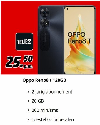 MediaMarkt Oppo Reno8 t 128GB aanbieding