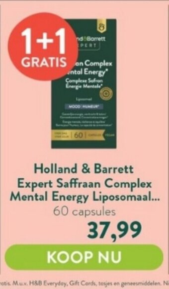 Holland & Barrett Holland & Barrett Expert Saffraan Complex Mental Energy Liposomaal... 60 capsules aanbieding