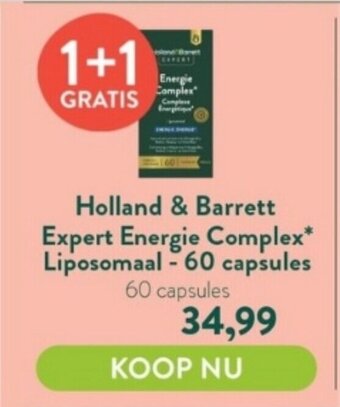 Holland & Barrett Holland & Barrett Expert Energie Complex* Liposomaal - 60 capsules aanbieding