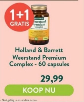 Holland & Barrett Holland & Barrett Weerstand Premium Complex - 60 capsules aanbieding