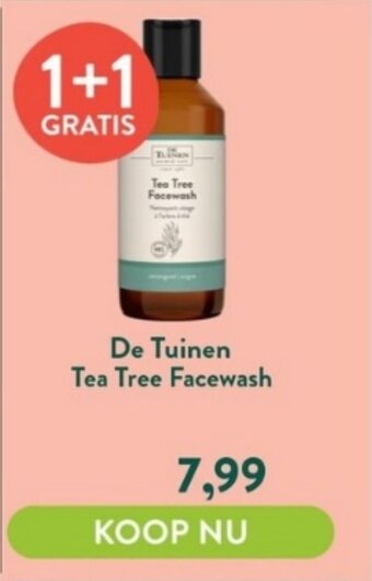 Holland & Barrett De Tuinen Tea Tree Facewash aanbieding