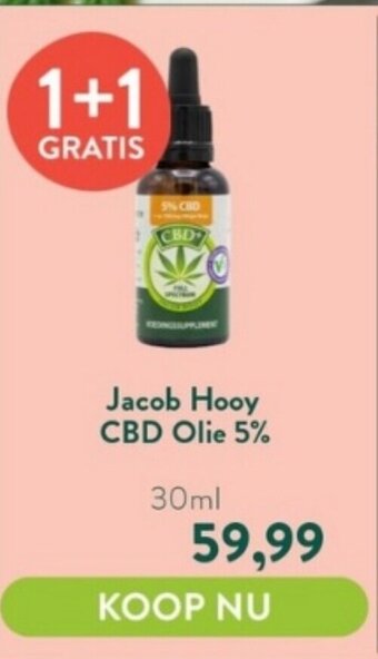 Holland & Barrett Jacob Hooy CBD Olie 5% 30ml aanbieding