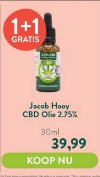 Holland & Barrett Jacob Hooy CBD Olie 2.75% 30ml aanbieding