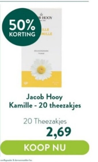 Holland & Barrett Jacob Hooy Kamille - 20 theezakjes aanbieding