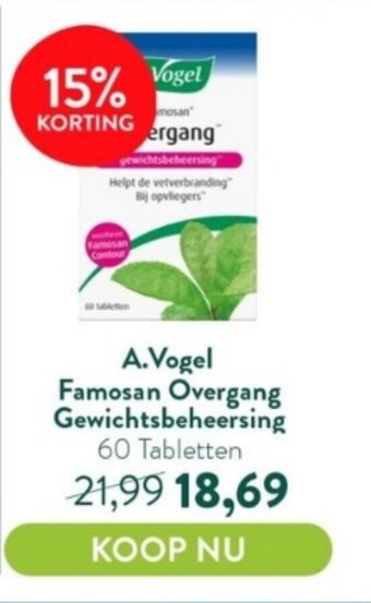 Holland & Barrett A.Vogel Famosan Overgang Gewichtsbeheersing 60 Tabletten aanbieding