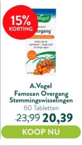 Holland & Barrett A.Vogel Famosan Overgang Stemmingswisselingen 60 Tabletten aanbieding