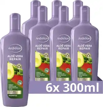 Bol.com Andrélon aloë vera repair shampoo - 6 x 300 ml - voordeelverpakking aanbieding
